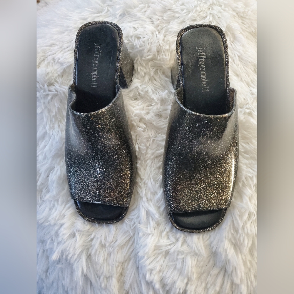 Jeffrey Campbell Petra black/silver mules